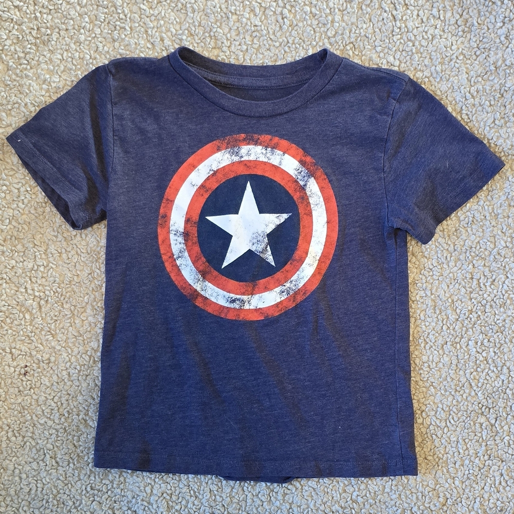 Marvel Captain America Shield Kids T-Shirt - Navy and Red
